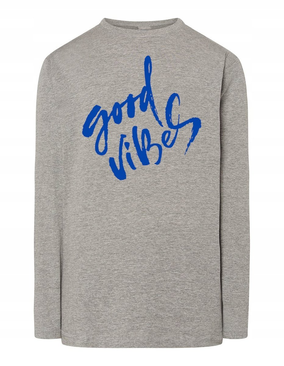 Longsleeve fajny nadruk napis GOOD VIBES r.5XL