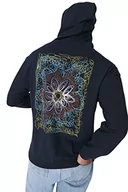 Bluzy męskie - Trendyol Męska bluza z kapturem i napisem, granatowy, L - miniaturka - grafika 1