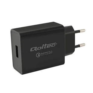 Qoltec 50131 ładowarka do urządzeń przenośnych Telefon komórkowy, Tablet Czarny Prąd przemienny, DC Szybkie ładowanie Wewnętrzna - Ładowarki do telefonów - miniaturka - grafika 1