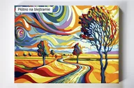 Malowanie po numerach - W drogę, w stylu van Gogh, drzewa, pola, malowanie po numerach, blejtram - miniaturka - grafika 1