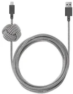 Kable USB - Kabel USB Native Union USB-A - Lightning 3 m Czarny Biały NCABLE-KV-L-ZEB - miniaturka - grafika 1