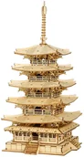 Puzzle - Robotime Drewniane Puzzle 3D Pagoda - miniaturka - grafika 1