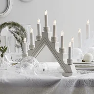 Pozostałe akcesoria świąteczne - Świecznik adwentowy drewniany biały KARIN - miniaturka - grafika 1