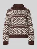 Swetry damskie - Golf o kroju regular fit ze wzorem na całej powierzchni model ‘CARIN’ - miniaturka - grafika 1