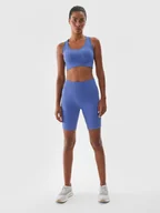 Spodnie sportowe damskie - Damskie legginsy kolarki treningowe 4F 4FWAW24TFSHF710 - niebieskie - miniaturka - grafika 1