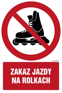 GC054 ZAKAZ JAZDY NA ROLKACH, FN - FOLIA SAMOPRZYLEPNA; (200X300MM) - Tablice BHP - miniaturka - grafika 1