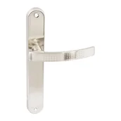 Klamki - Domino Klamka do drzwi wewnętrznych z długim szyldem Alma Nikiel - miniaturka - grafika 1