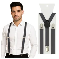 Dodatki do ubrań - Szelki do spodni 2,5 cm grafitowy - miniaturka - grafika 1