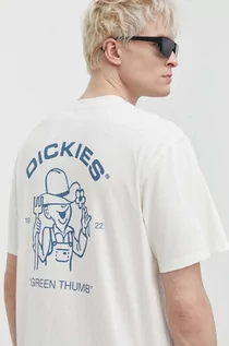 Koszulki męskie - Dickies t-shirt bawełniany WAKEFIELD TEE SS męski kolor beżowy z nadrukiem DK0A4YRC - grafika 1