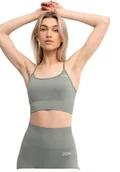 Biustonosze - Drop of Mindfulness Maya Biustonosz sportowy bezszwowy szałwia z regulowanymi ramiączkami damski, odpinane wstawki Top sportowy zielony biustonosz fitness wyściełany, XS-XL - miniaturka - grafika 1
