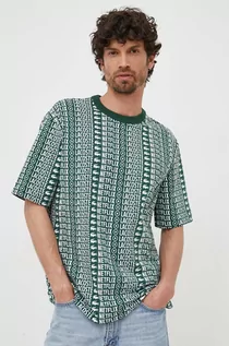 Koszulki męskie - Lacoste t-shirt bawełniany x Netflix kolor zielony wzorzysty - grafika 1