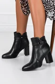 Botki damskie - Botki Sergio Leone damskie na słupku ozdobna klamra czarne BT324-40 - miniaturka - grafika 1