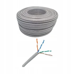 Kabel skrętka sieciowy LAN cat 6 UTP, szary, 100m , CCA, Netrack - Pozostałe akcesoria sieciowe - miniaturka - grafika 1