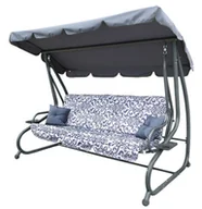 Huśtawki - Huśtawka Ogrodowa Siedzisko Textylina 2x1 WZÓR Szara - miniaturka - grafika 1