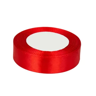 Wstążka Satynowa Czerwona Czerwony 25mm x 36y - Opakowania i torebki na prezenty - miniaturka - grafika 1