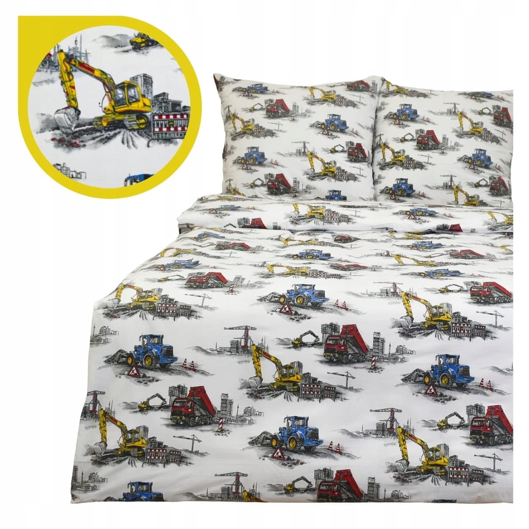 Pościel Dziecięca 160x200 2 x 50x70 Maszyny Budowlane Produkt Polski