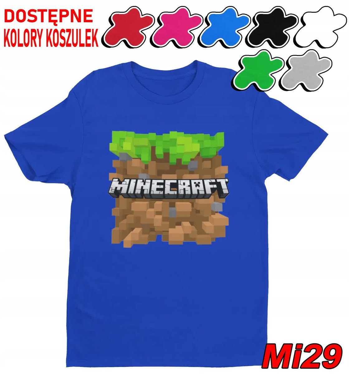 Koszulka Dziecięca Z Nadrukiem Dla Fana Mainkraft Gry Wzory -L 146-152