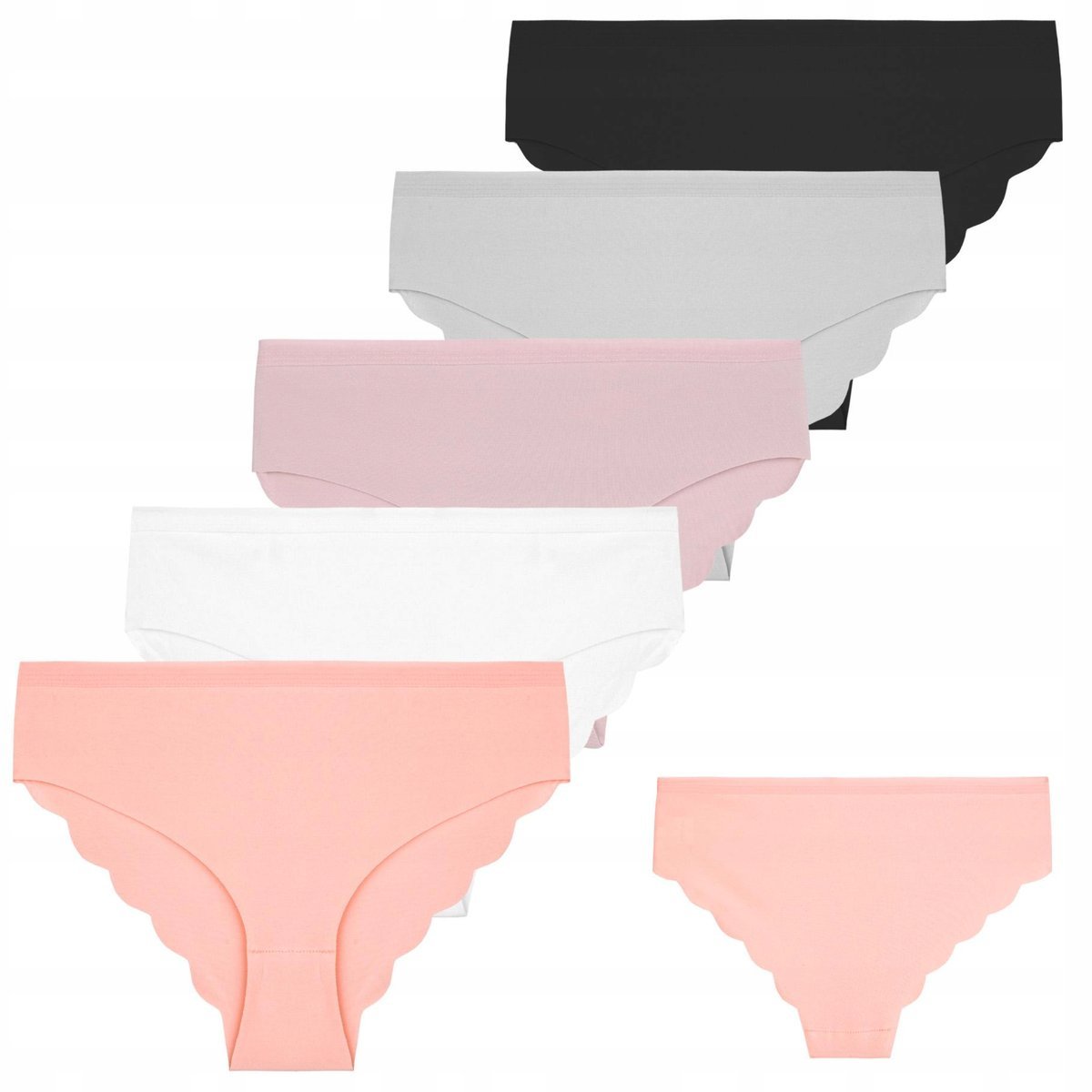 5X Bezszwowe Figi Majtki Damskie Laserowo Cięte Xl