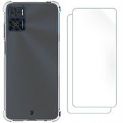 Etui i futerały do telefonów - Bizon Etui + 2x folia Case Clear Pack do Motorola Moto E22 / E22i, przezroczyste - miniaturka - grafika 1