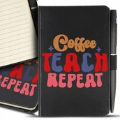 Notesy i bloczki - Notes Długopis A6 Dla Nauczyciela TEACH REPEAT Wz - miniaturka - grafika 1