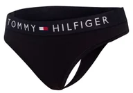 Majtki damskie - TOMMY HILFIGER MAJTKI STRINGI DAMSKIE THONG BLACK UW0UW01555 990 - Rozmiar: XS - miniaturka - grafika 1