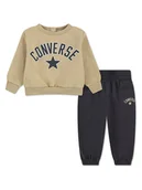 Bluzy i sweterki niemowlęce - Converse 2-częściowy zestaw w kolorze beżowo-antracytowym - miniaturka - grafika 1