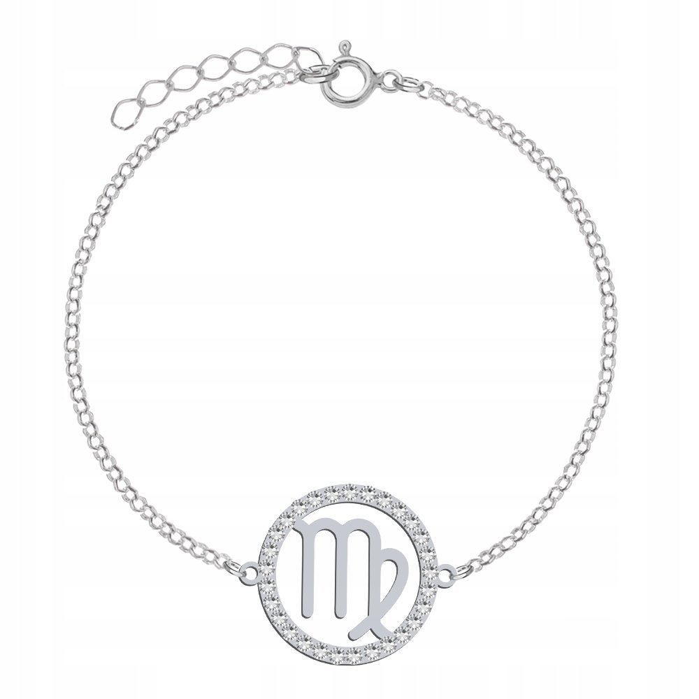 Bransoletka Znak Zodiaku PANNA SREBRO DEDYKACJA GR