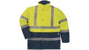 Delta Plus Kurtka ostrzegawcza z poliestru Oxford powlekanego PU i PVC kolor żółty fluo-granatowy rozmiar XXL CORP STRA2JAXX STRA2JAXX - Odzież robocza - miniaturka - grafika 1