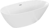 Wanny - Mexen Eris wanna wolnostojąca 170 x 80 cm, biała, przelew nikiel szczotkowany - 53441708000-97 - miniaturka - grafika 1