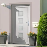 Drzwi zewnętrzne - vidaxl Drzwi wejściowe, białe, 98x208 cm, PVC 8720845887049 - miniaturka - grafika 1