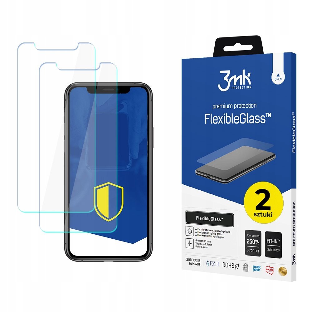 2x Szkło hybrydowe na ekran do Apple iPhone 11 Pro - 3mk FlexibleGlass