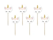 Urodziny dziecka - Congee.pl Pikery na tort Piękny Jednorożec - 6 szt. PIK-JED - miniaturka - grafika 1