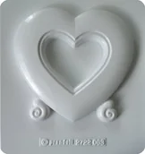 Akcesoria rzeźbiarskie - Forma do odlewów gipsu, ramka serce bez tylnej ścianki, 1 element - miniaturka - grafika 1