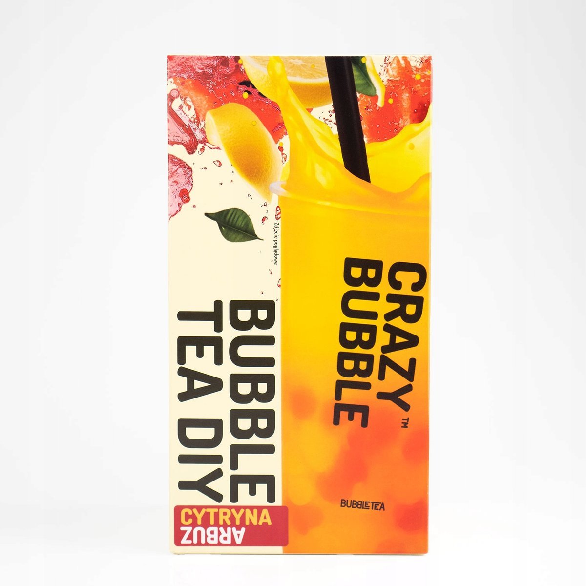 Zestaw bubble tea DIY CrazyBubble CYTRYNA-ARBUZ popping kulki syrop sok