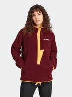 Odzież trekkingowa damska - adidas Polar Terrex XPLORIC High-Pile-Fleece IN3105 Bordowy Regular Fit - miniaturka - grafika 1