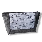 Kosmetyczki, organizery i kuferki - Kosmetyczka damska organizer do torebki etui saszetka do torby konie - miniaturka - grafika 1