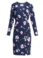 Sukienki - Gina Bacconi Damska sukienka kopertowa ze złotym wykończeniem koktajlowa, Granatowy/różowy, 46 - miniaturka - grafika 1