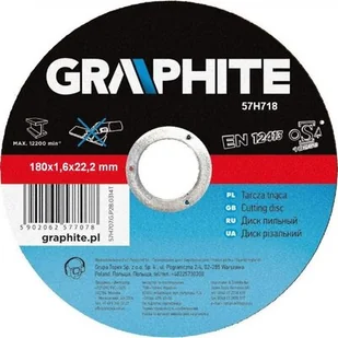 Graphite Akcesoria Tarcza tnąca 180x1.6x22 mm, 41 A46-S-BF 57H718 - Materiały ścierne - miniaturka - grafika 1