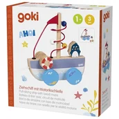 Zabawki interaktywne dla dzieci - Statek Ahoy do ciągnięcia z labiryntem koralikowym - zabawka - miniaturka - grafika 1