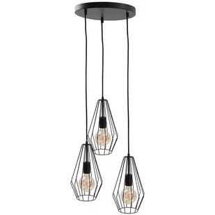 KET Industrialna LAMPA wisząca druciana OPRAWA metalowy ZWIS loftowy czarny KET438 - Lampy sufitowe - miniaturka - grafika 1