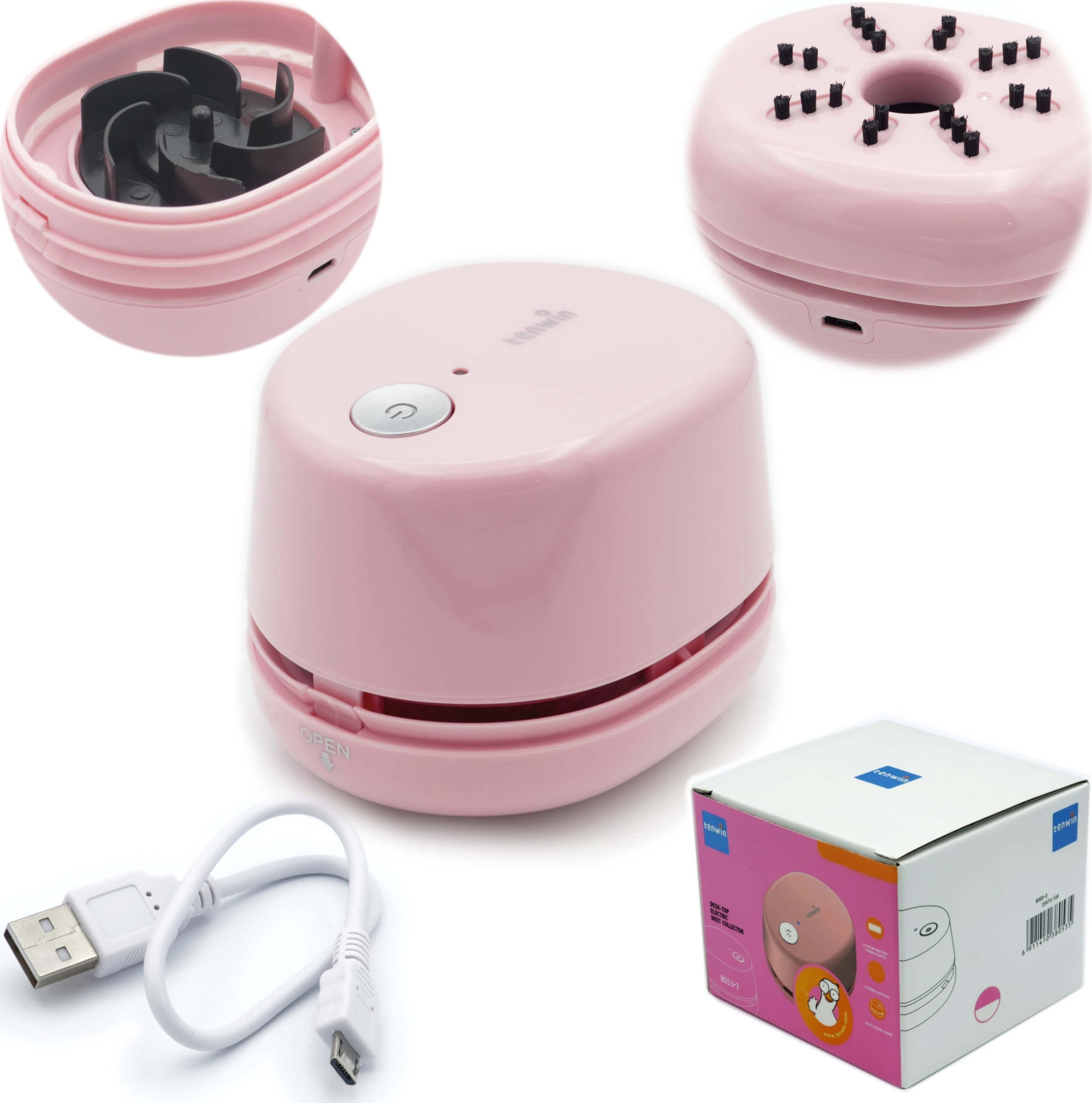 Tenwin Mini odkurzacz ręczny elektryczny biurkowy bezprzewodowy 600mAh USB TENWIN