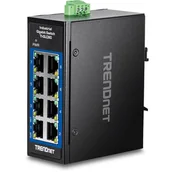 Switche - Trendnet TI-GLC80 łącza sieciowe Nie zarządzany Gigabit Ethernet (10/100/1000) Czarny TI-GLC80 - miniaturka - grafika 1