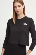 Bluzki damskie - The North Face longsleeve L/S Simple Dome Crop Tee damski kolor czarny NF0A89FKJK31 - miniaturka - grafika 1