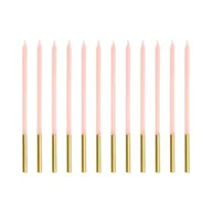 Urodziny dla dorosłych - PartyDeco Świeczki urodzinowe gładkie różowe 14cm 12szt - miniaturka - grafika 1