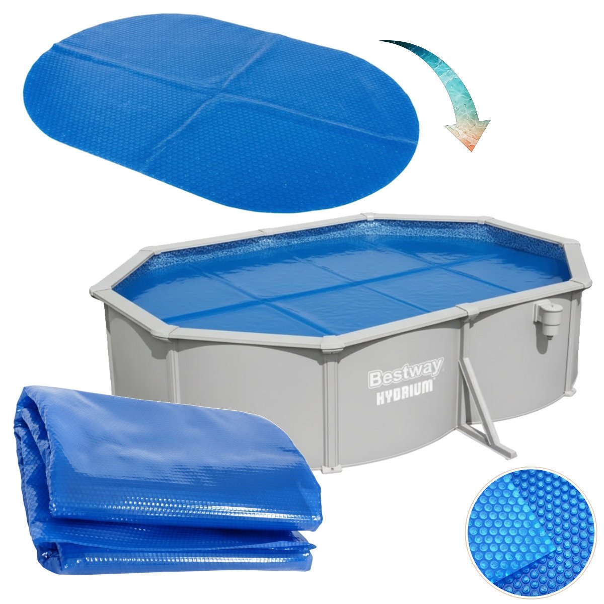 Bestway pokrywa solarna folia basenowa do basenu  hydrium 740x360x120cm