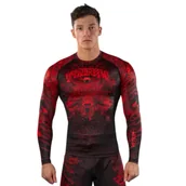 Kimona, stroje i obuwie - Venum Rashguard Długi Rękaw Long Sleeve Wolf Atak Black/Red - miniaturka - grafika 1