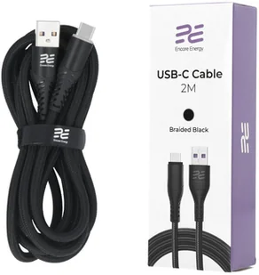 Nowy kabel Encore Energy USB-A USB-C przewód USB do ładowania i przesyłania danych 200cm - Kable USB - miniaturka - grafika 1