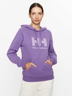 Bluzy damskie - Helly Hansen Bluza Logo 33978 Fioletowy Regular Fit - miniaturka - grafika 1