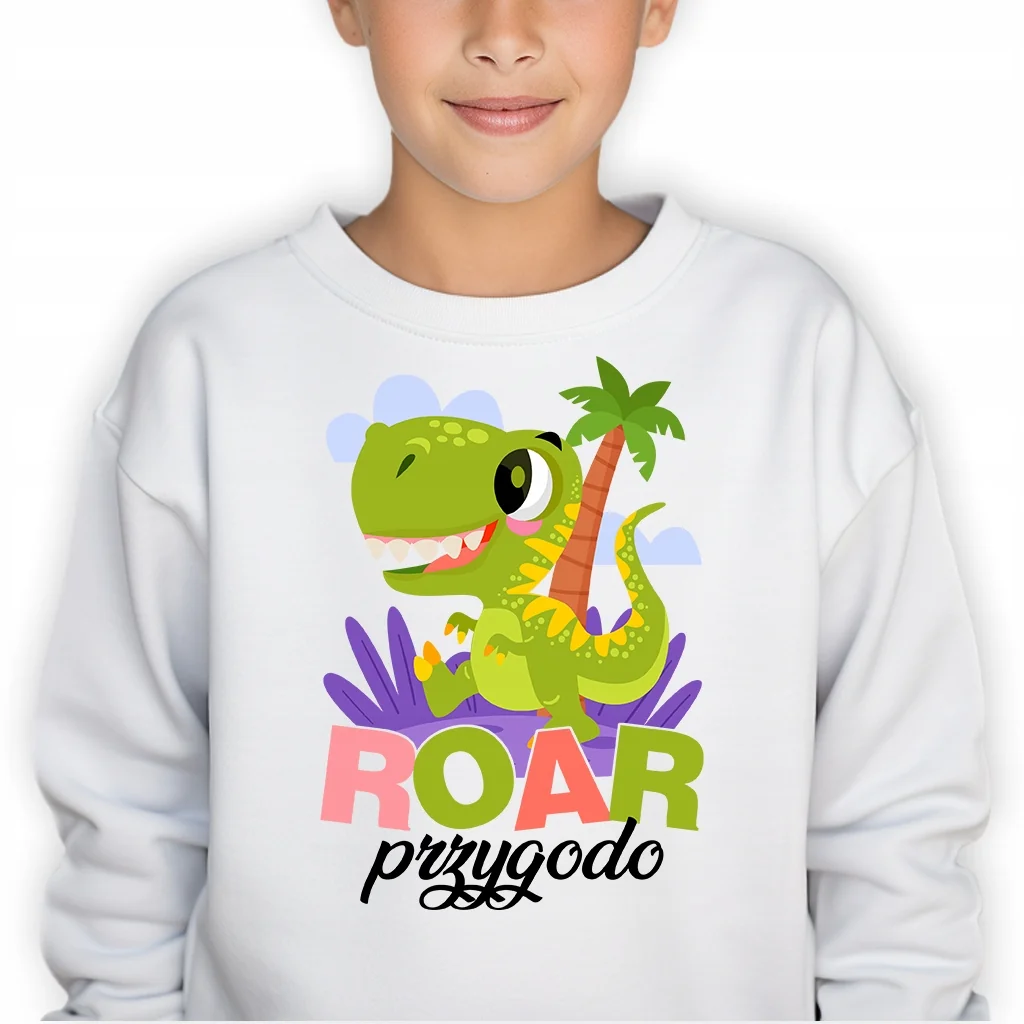 BLUZA DZIECIĘCA BEZ KAPTURA PREZENT URODZINY DLA DZIECKA ROAR PRZYGODO 104