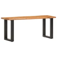 Ławki do przedpokoju - vidaXL Ławka z naturalną krawędzią, 110 cm, drewno akacjowe i stal vidaXL - miniaturka - grafika 1